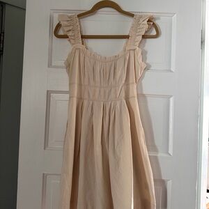 Steve Madden Light Cream Ruffle-Strap Sundress Small NWOT